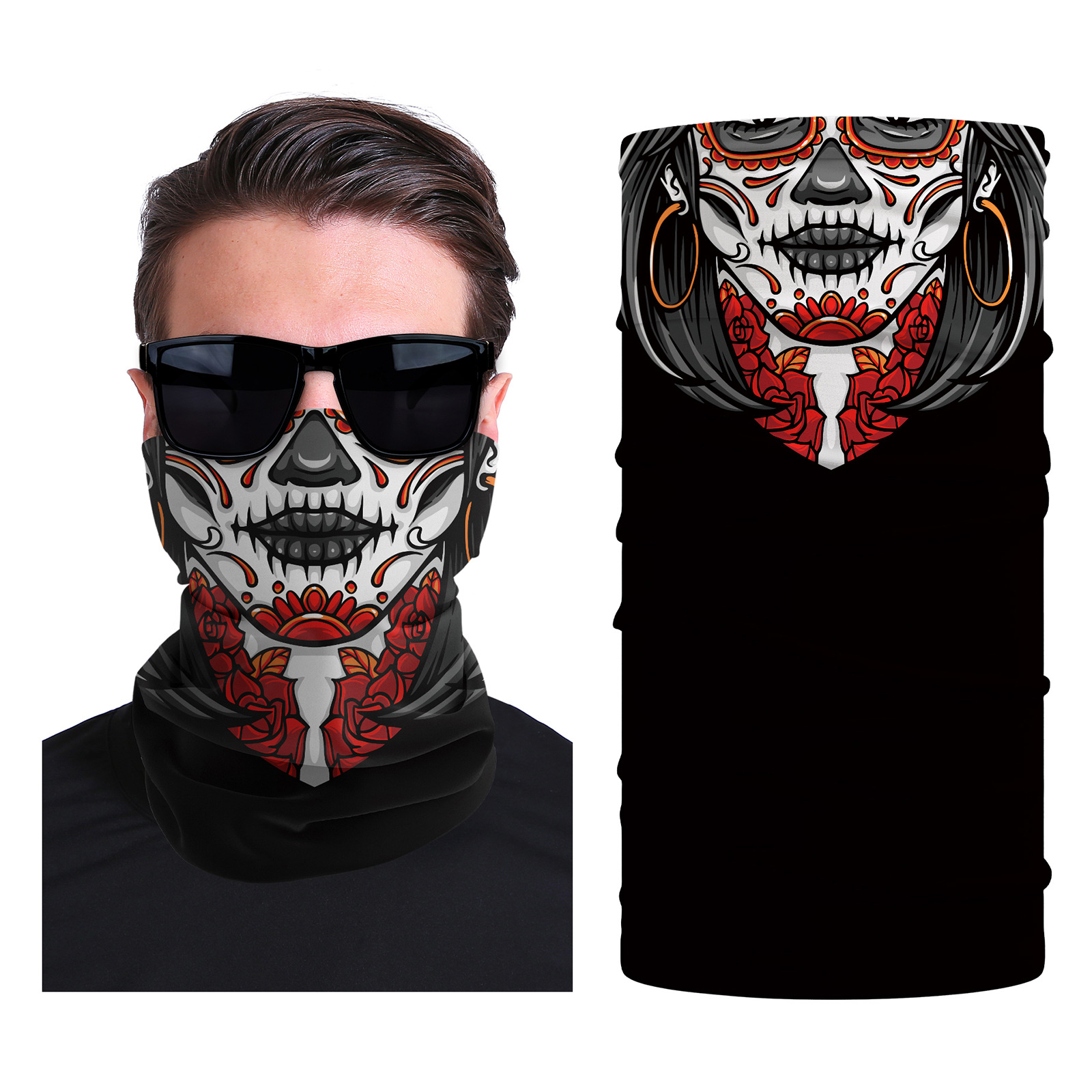 Xun hui transfronterizo media cara cráneo bufanda mágica sombrilla de viaje al aire libre máscara de equitación cuello de protección uv