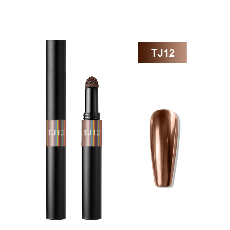 Finger Concubine Nail Art Series TJ12 Color Nail Art Mirror Polvo en polvo Lápiz de cojín de aire sin polvo volador Espejo de titanio Pluma de cojín de aire en polvo de hadas