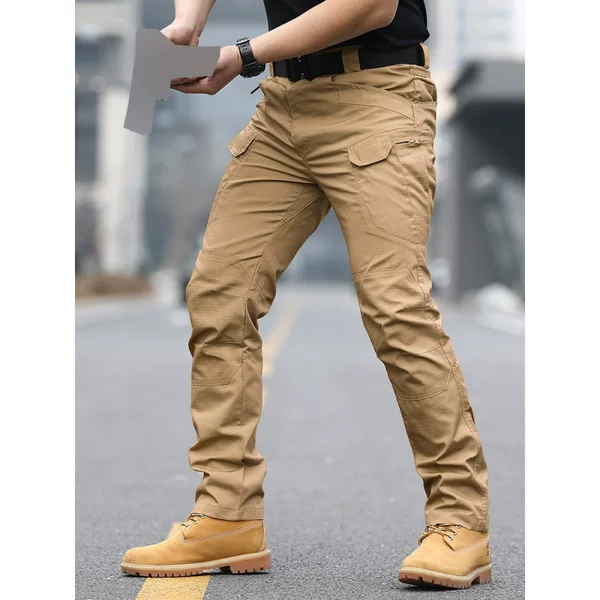 Spring and Autumn Ix7 Tactical Pants Waterproof Camouflage Pants Outdoor Workwear Anti-Scratch Wear-Resistant Pants Men's Loose Outdoor Sports Pants