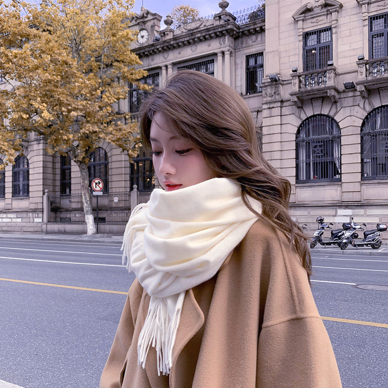 white demi-season scarf