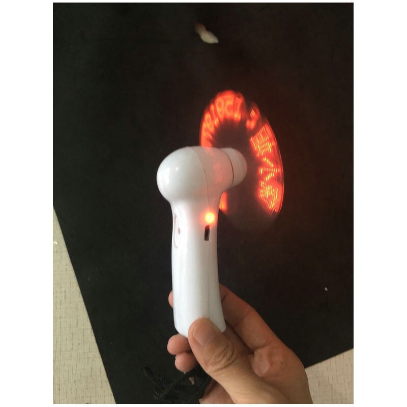 卸売 LED 点滅ワード ミニ ハンドヘルド充電式小型ファン クリエイティブ ポータブル広告バッテリー ファン ワードは変更可能|undefined