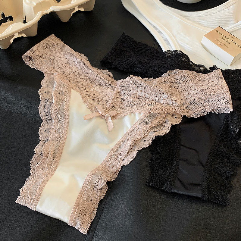 2025 Spring and Summer New French Accessible Luxury Satin Lace Boy Underwear Sexy Low-Waist Pure Desire Breathable Briefs 2025 Spring and Summer New French Accessible Luxury Satin Lace Boy Underwear Sexy Low-Waist Pure Desire Breathable Briefs