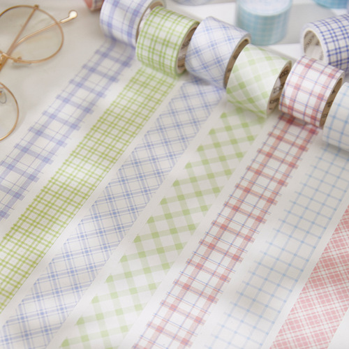 Zaomo Plaid Tape, British Plaid Series, Creative Fresh Style Handmade Journal Decoration Stickers, 12 Designs