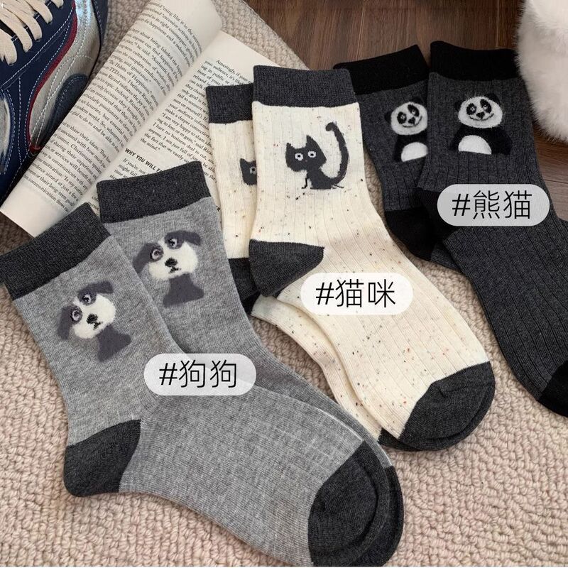 女童袜子卡通袜子点子纱袜子中筒袜春秋款款春夏棉ins可爱中大童|undefined