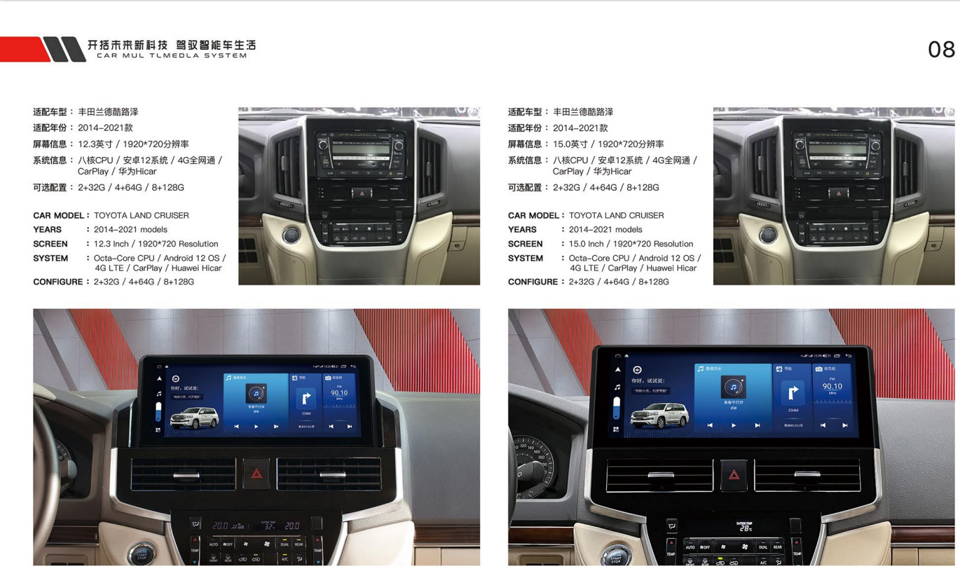 Suitable for Toyota Sienna Panoramic 360 Android 12 Modified Central Control Large-Screen Navigation All-In-One Display