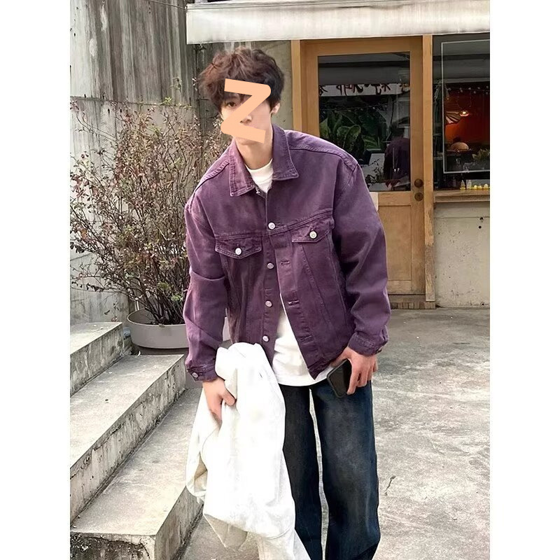 Demi-season denim men's retro trend jacket