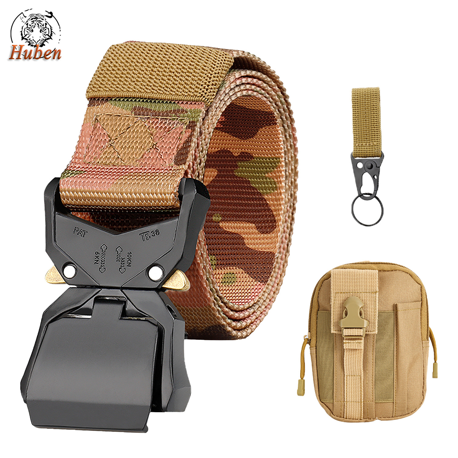 Nuevo cinturón táctico de nailon con hebilla de liberación rápida de aleación de aluminio, cinturón cobra para deportes al aire libre