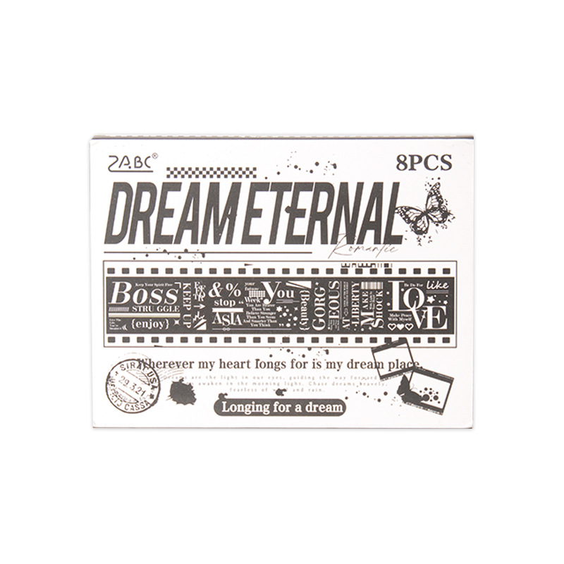 Mengyuan Eternal Retro Inglés Libro de mano de madera Juego de sellos Caja Diy Libro de mano Impresión decorativa Juego de sellos transfronterizos