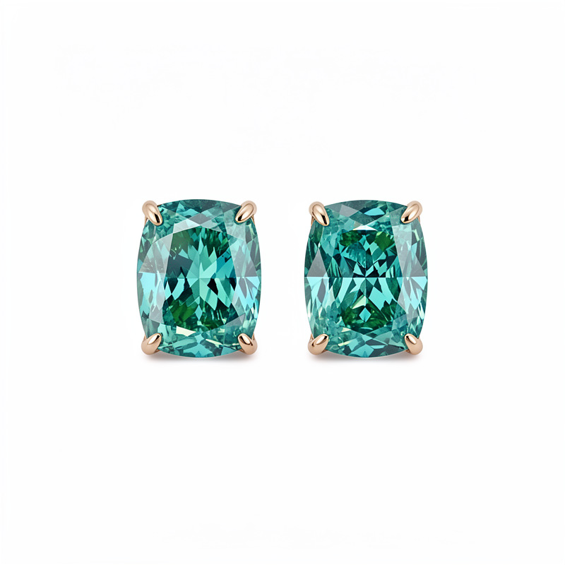 Elegante simple geometría pernos de piedra de silicio estilo frío temperamento personalidad pendientes ligeros de lujo alta sensación de auriculares al por mayor