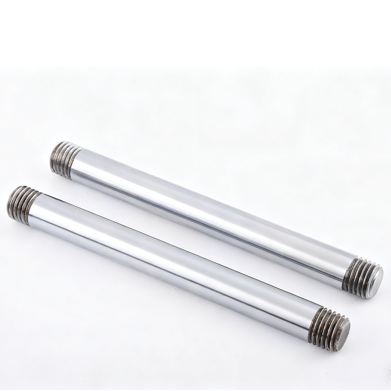 厂家直销来图来样大小加工定制高品质高精密双头外螺纹镀铬棒光轴