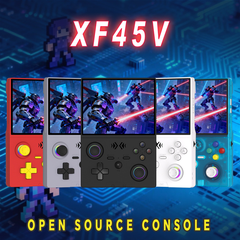 New Cross-Border Xf45V Handheld Retro Open-Source Nostalgic Console with 4.5inch Large Screens, Multiplayer Online Play, Rgb Lighting, Wholesale Joystick