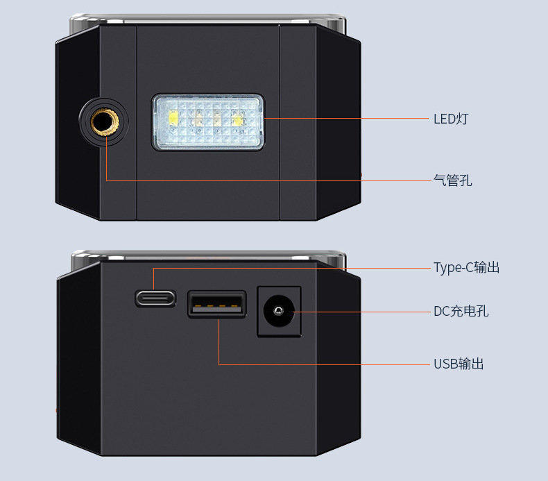 Tire Inflator and Emergency Jump Starter All-In-One Device 12V Car Battery Booster and Power Bank