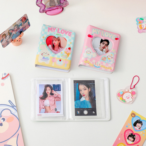 Korean style 3-inch Polaroid photo album storage checkerboard idol photo card album couple photos star photo storage