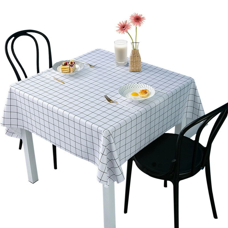Topa de comedor de PVC sin lavado a prueba de agua a prueba de aceite mesas de té rectangulares esteras de escritorio de estudiantes gabinete de televisión tela de escritorio