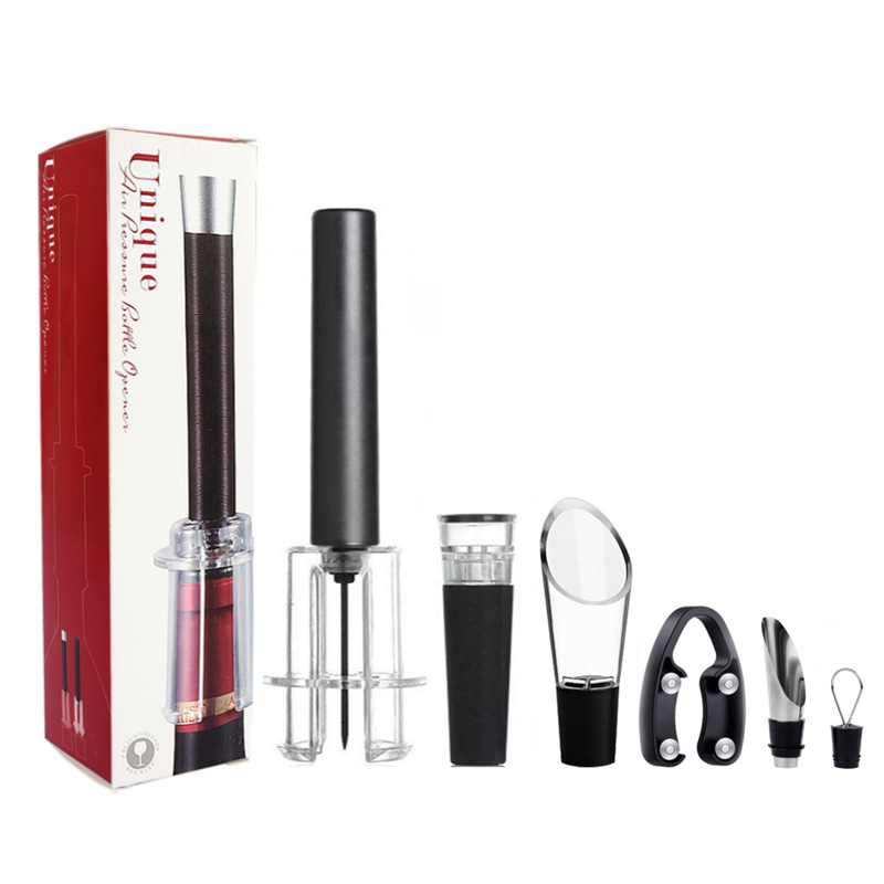 ABS-negro presión abierta tapón de vino de cinco piezas conjunto