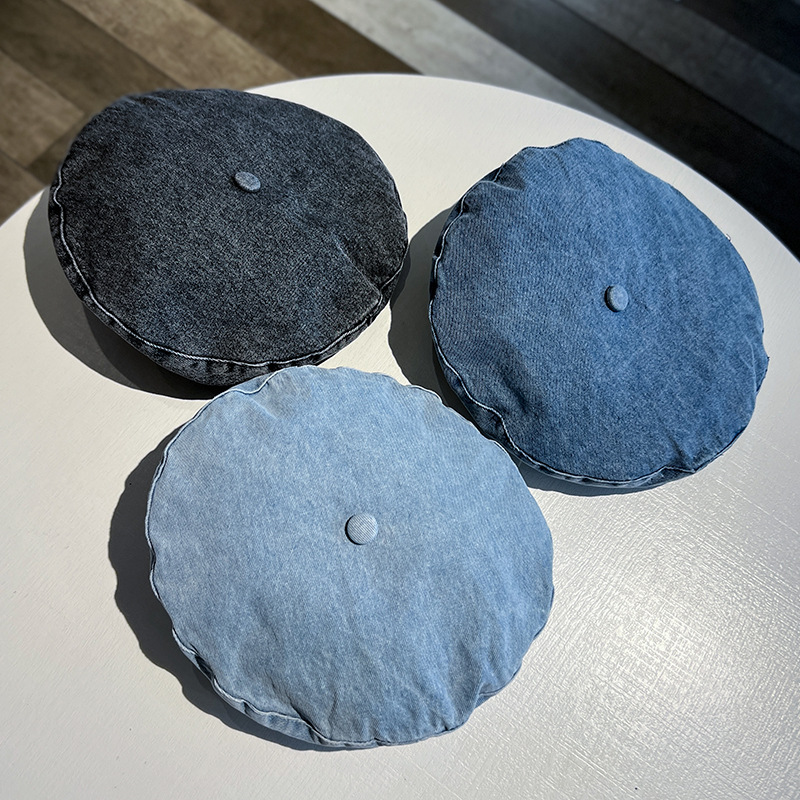 Damen Baskenmütze Im Vintage-stil Aus Gewaschenem Denim_voghion.com