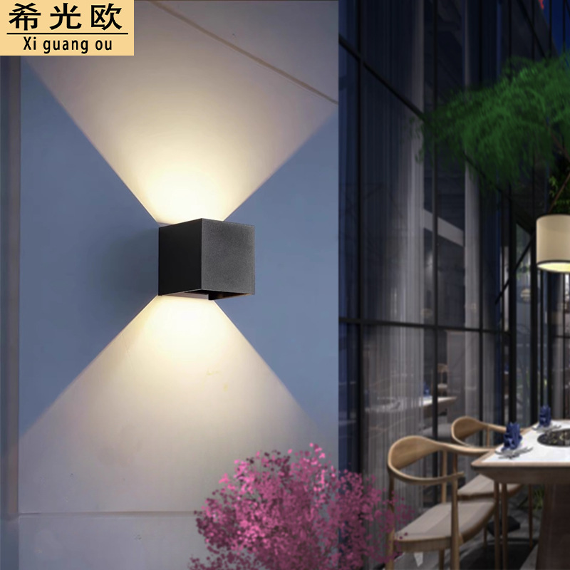 Outdoor LED Wall Light Modern Simple Villa Courtyard Up and Down Exterior Wall Light Plastic Outdoor Lighting Fixtures