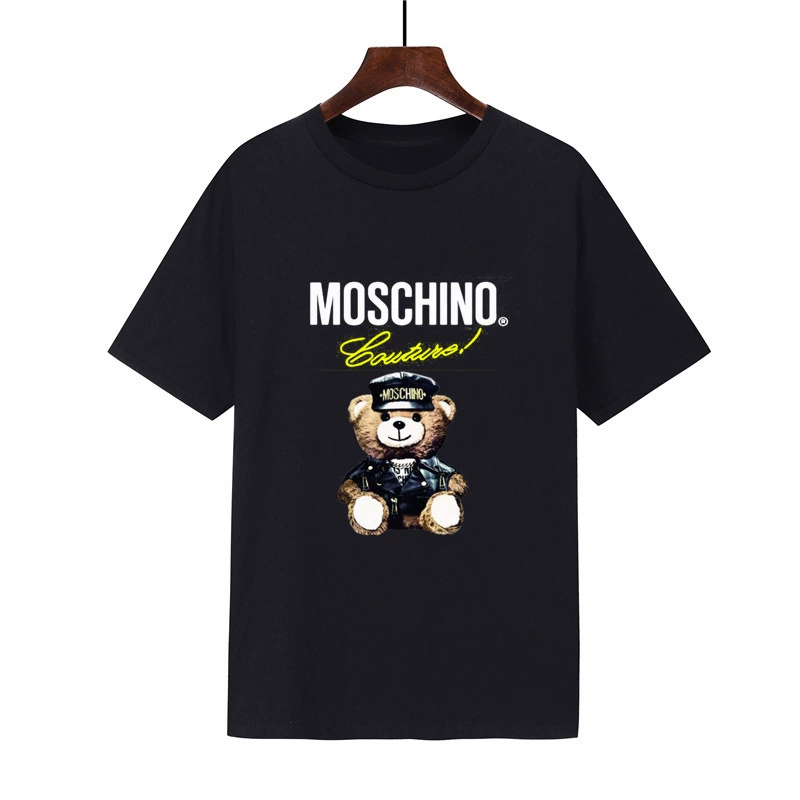 2021 лето новый европейский и американский MOSCHINO Bear Chao бренд уличный хип-хоп повседневная мужская и женская хлопчатобумажная футболка с короткими рукавами оптом F