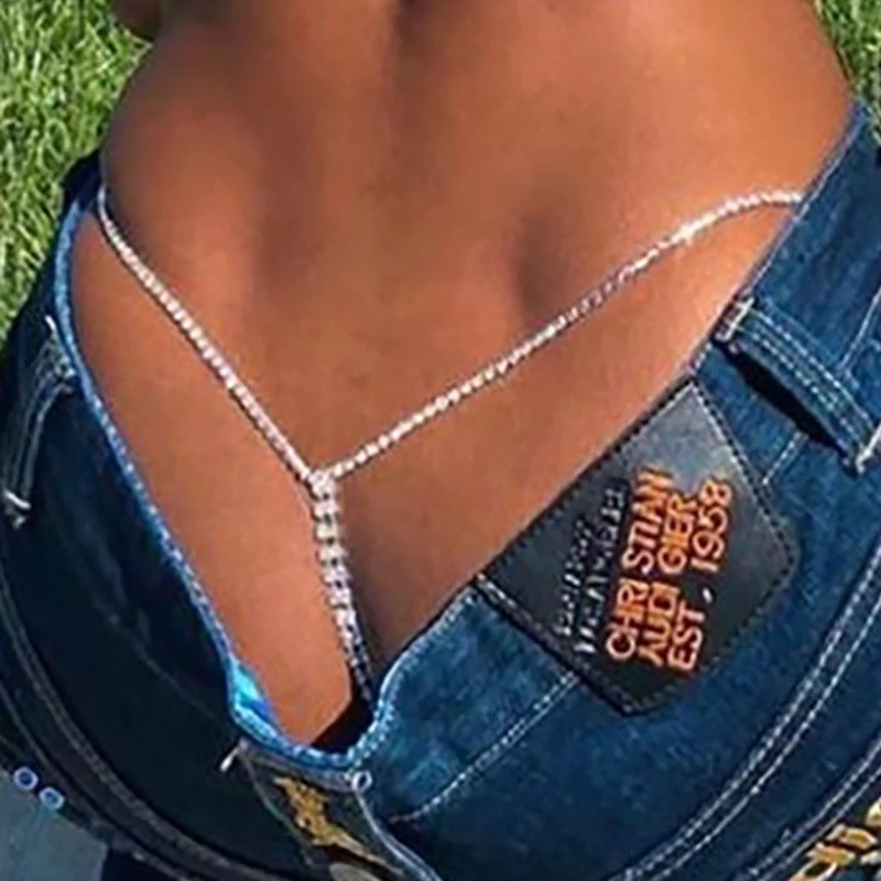 跨境饰品欧美时尚性感水钻丁字裤身体链Etsy 速卖通爆款bodychain