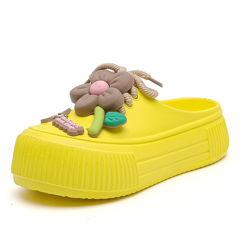 꽃슬리퍼-옐로우 [크로스보더백]