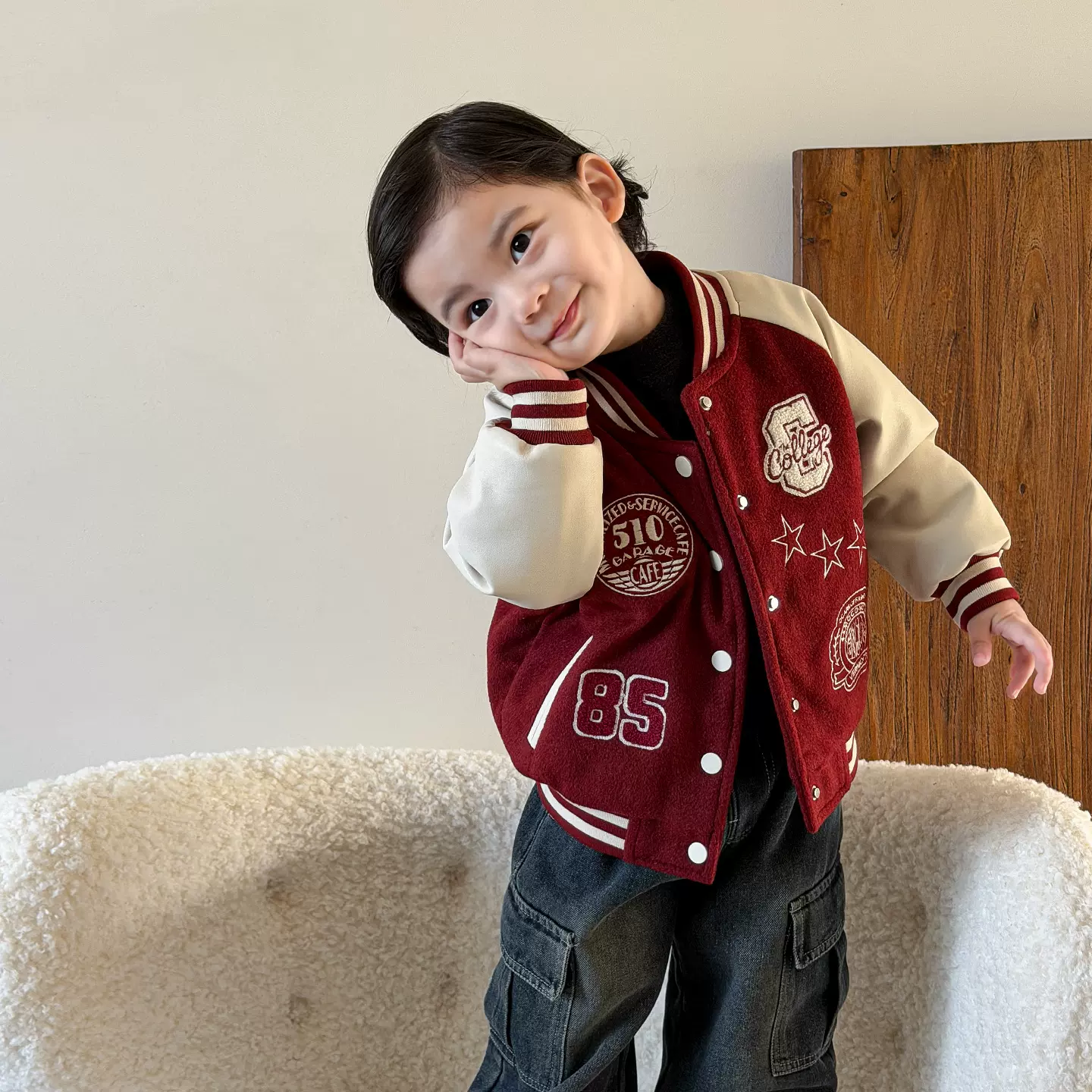 茵可童装男童套装2025新款洋气加厚儿童衣服宝宝冬装夹克外套裤子