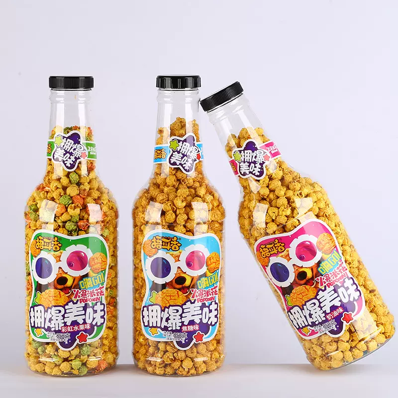 网红进出口外贸大瓶爆米花奶油焦糖美式球形休闲膨化零食品批发