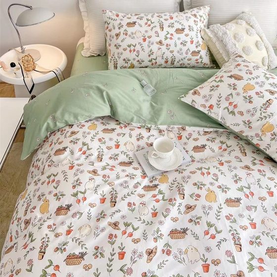 Picnic Rabbit Straw Basket 2.35 Wide Cotton Twill Bedding Fabric Cotton Floral Baby Bed Fabric