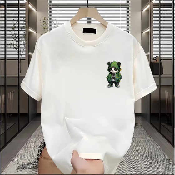 2025 Explosions Short-sleeved Men's T-shirt Summer Ice Pure Cotton Short-sleeved T-shirt Women's Fashion Brand Loose All-match Top Women's T-shirt