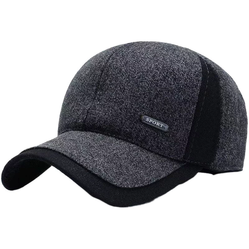 Шерстяная шапка, мужская осенне-зимняя бейсболка, теплая кепка для защиты ушей папы, утолщенная Кепка в Корейском стиле для мужчин