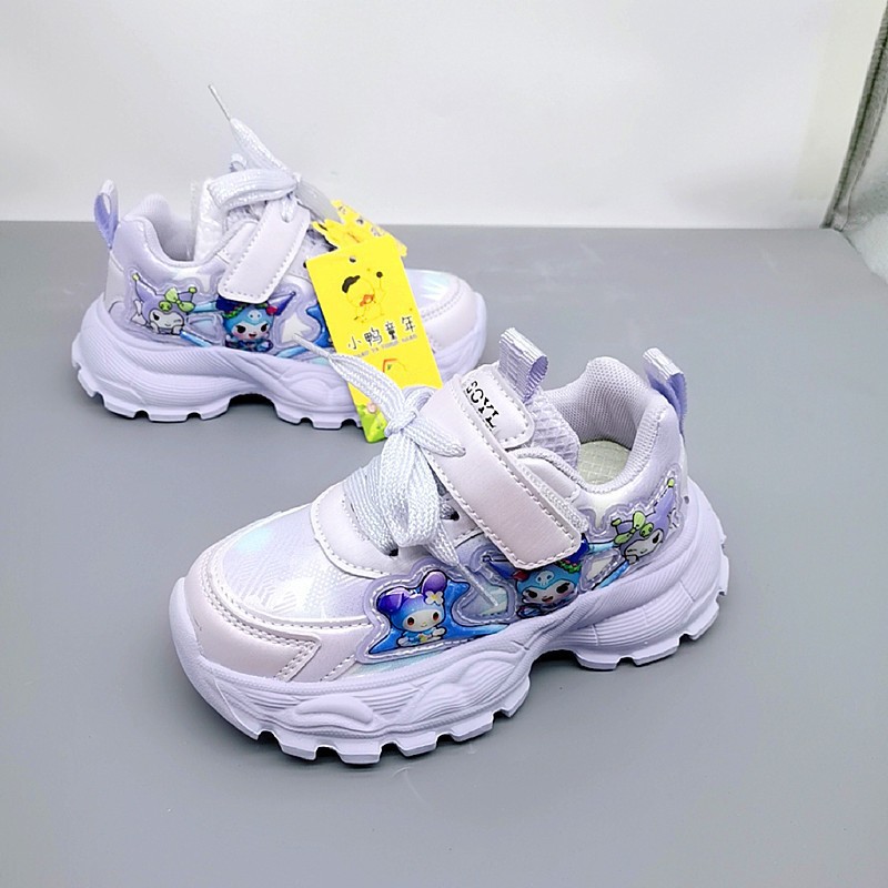 23-32 Pato de tamaño de cuero infantil 2025 nuevo zapato de zapato de botón giratorio para niños de tamaño medio y grande