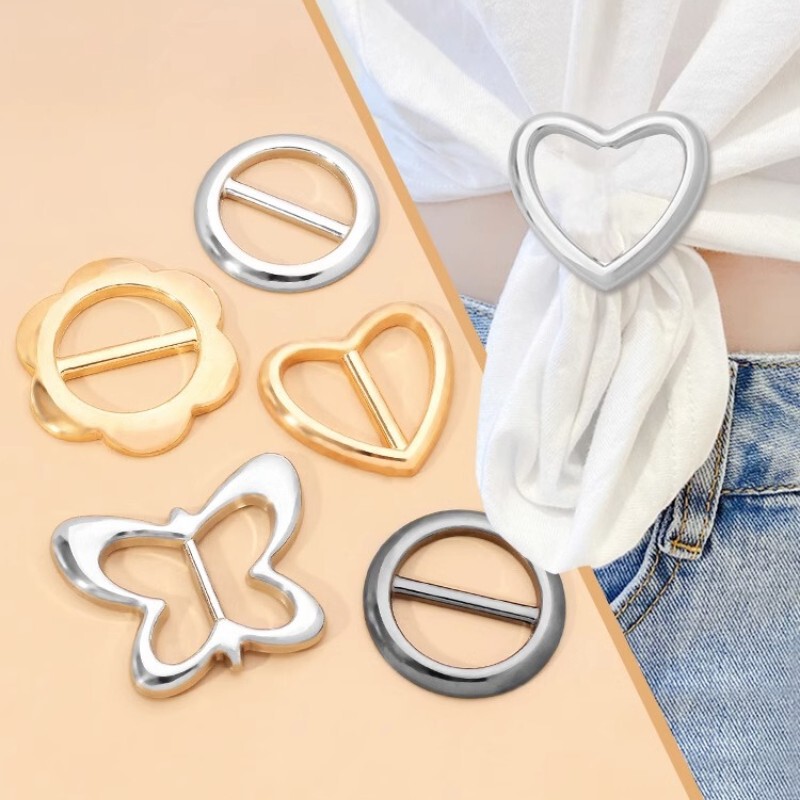 High-end corner knotted buckle shirt shirt T-shirt clothes fixed hem fashionable simple multifunctional scarf buckle