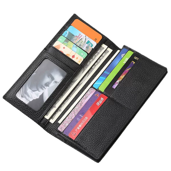 2025 New Long Men's Wallet First Layer Cowhide Women's Clutch Wallet Card Holder Wallet Manufacturer