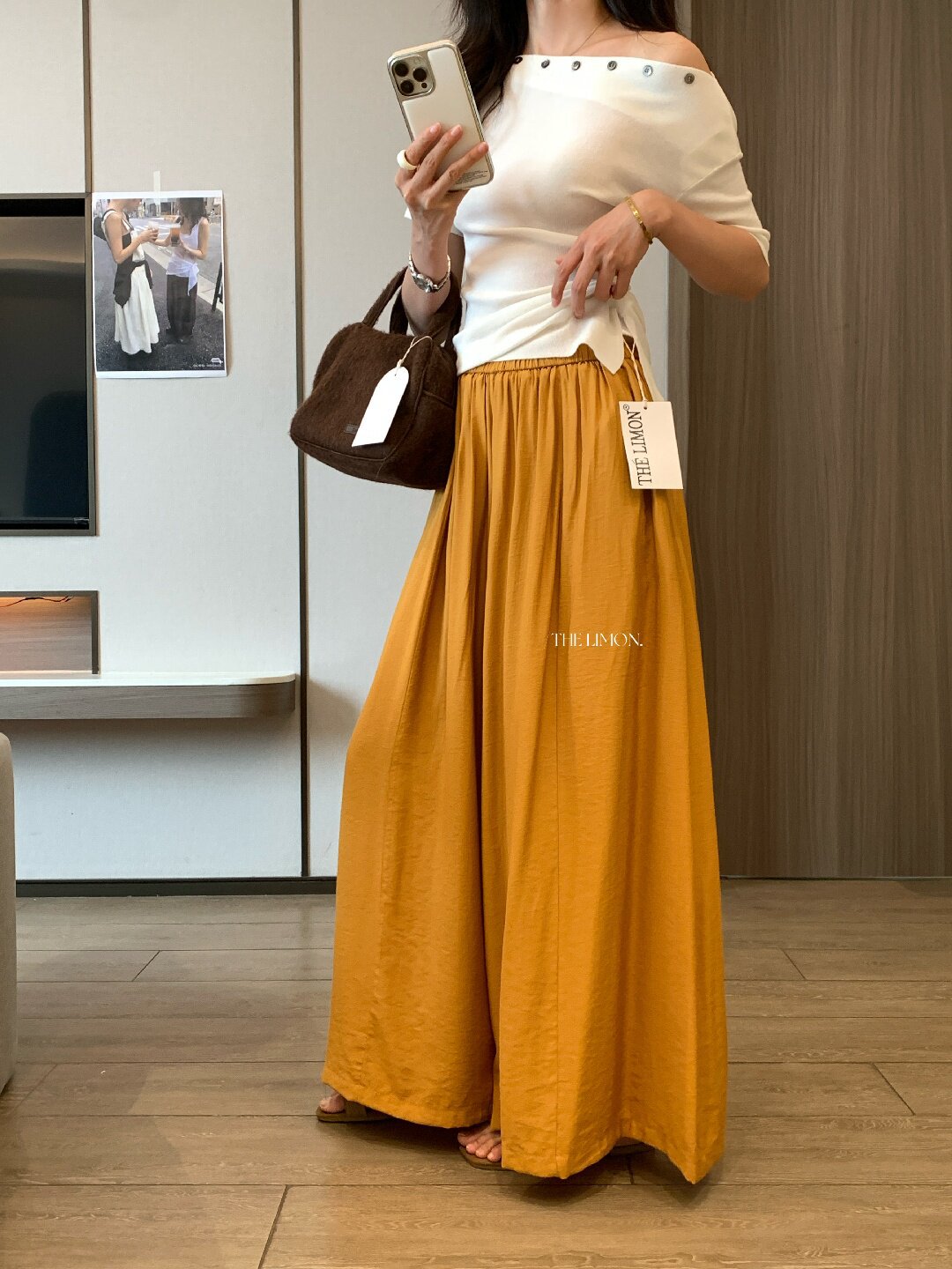 Quần culottes nữ ống rộng cạp cao dáng lười mùa hè 2026 — Thẻ nông, màu đen, màu hồng, màu cam chi tiết 14
