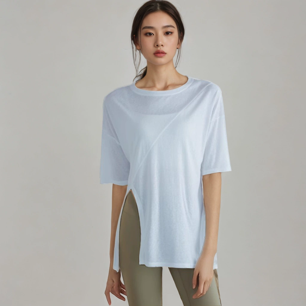 Новый летний тонкий спортивный топ Tencel Snowflake с короткими рукавами для бега и фитнеса, спортивный топ большого размера, женский свободный толстый MM, накидка, быстросохнущая футболка