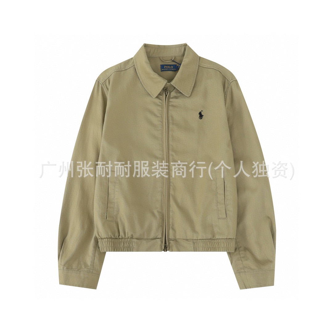 25 Correct Version in Stock Original Label Rl Old Money Style Lapel Double Zipper Jacket Multi-Color Washed Short Coat for Women