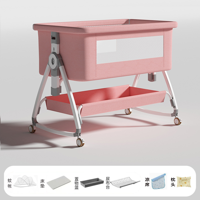 Cuna multifuncional mesa de pañales plegable móvil cama grande empalmada cama grande cama bb portátil al por mayor transfronteriza cuna