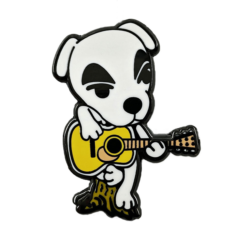 Animal Crossing Brooch Classic Anime Character Enamel Pin Guitar Playing Dog Badge Game Merchandise Collectible Gift