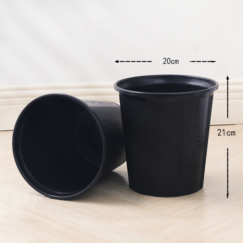 Black Solid Trash Can for Office, Kitchen, Bedroom, Simple Plastic Light Luxury Living Room Waste Bin for Home Use Black Solid Trash Can for Office, Kitchen, Bedroom, Simple Plastic Light Luxury Living Room Waste Bin for Home Use