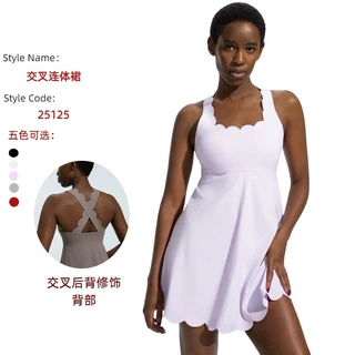 夏季新款紧身透气美背网球套装运动户外健身瑜伽服速干连体裙女