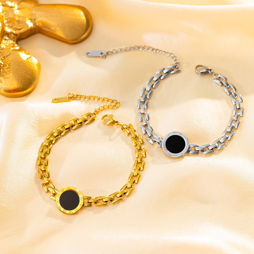 All-Titanium Steel New Watch Strap Roman Numerals Fashion Bracelet with Light Luxury and High-End European and American Style Cross-Border Hot Style