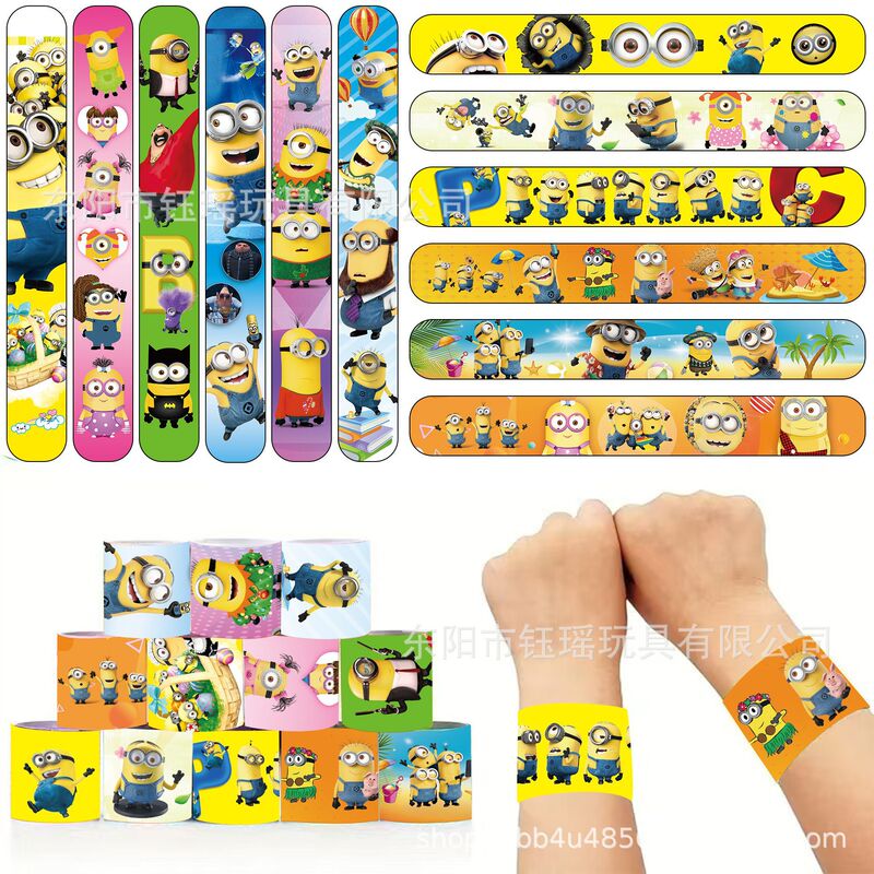 Cross-Border Minions Slap Bracelet Cute and Playful Children's Decoration Slap Bracelet Wristband Party Gift Trendy Toy Cross-Border Minions Slap Bracelet Cute and Playful Children's Decoration Slap Bracelet Wristband Party Gift Trendy Toy