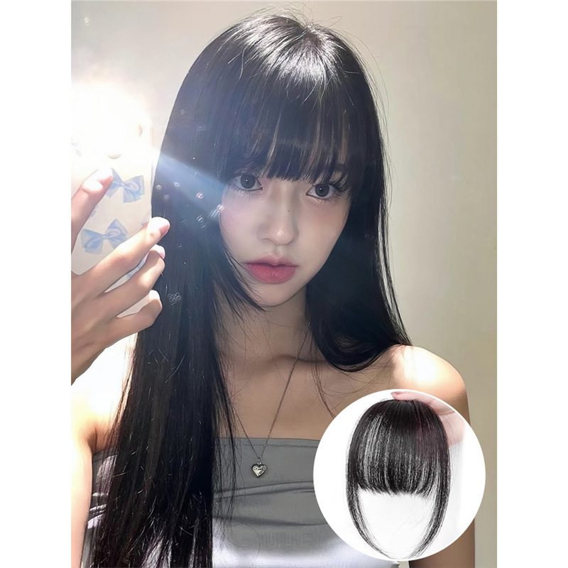 齐刘海假发女真发自然前额漫画假刘海野生漫画空气刘海假发片轻薄