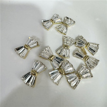 气质轻奢金色合金水钻蝴蝶结贴片  DIY头饰配件手机壳材料新款