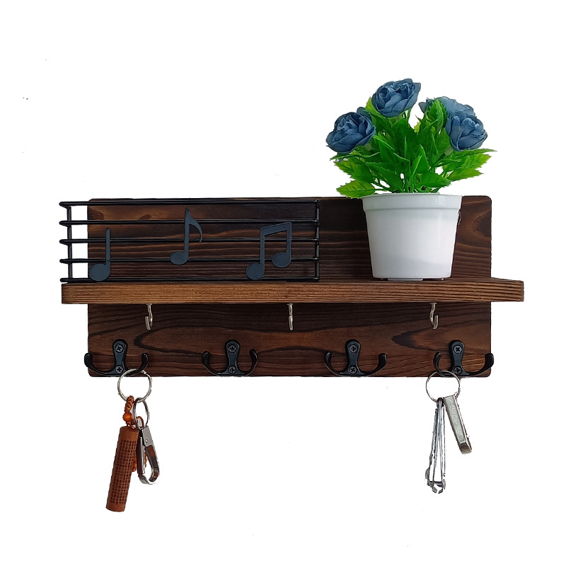 Amazon sala de estar colgante de madera pared colgante de pared estante de almacenamiento colgante de llaves de puerta de entrada marco de madera