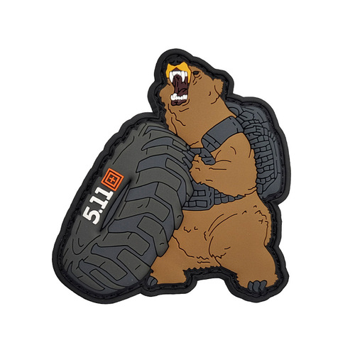 511 Velcro Badge Tire Bear Tactical Vest Morale Badge Sports Sticker 3D PVC Rubber Washable Armband