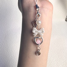 跨境ins甜美小爱心十字漩涡爱心手机链卡哇伊少女心包包咕本挂饰