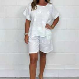 时尚休闲套装;连衣裙;女式T恤