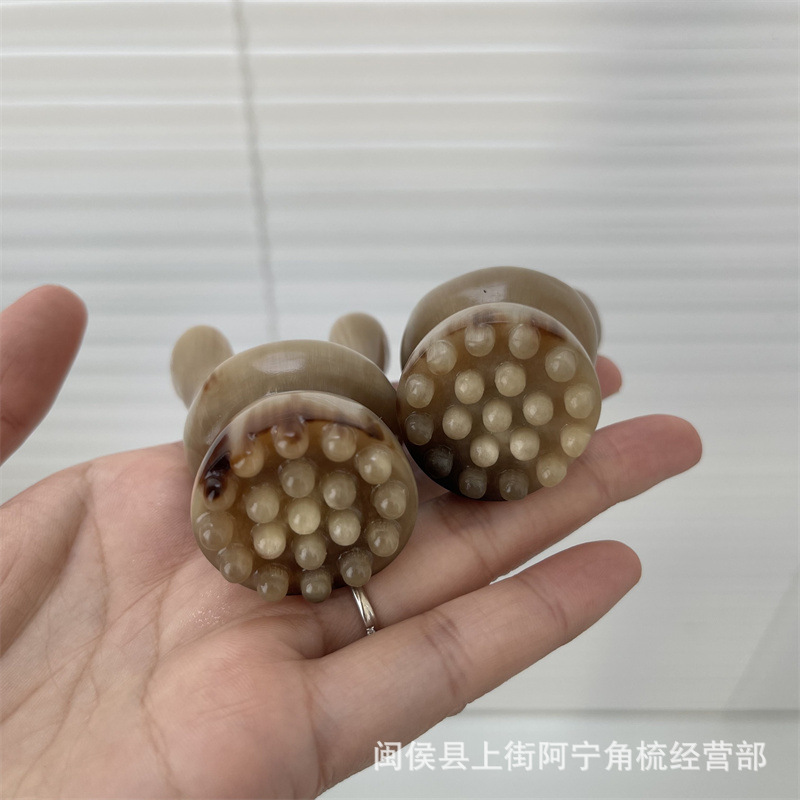 Horn Facial Massage Tool Rabbit Ear Shape Guasha Scraper Portable Buffalo Horn Beauty Roller specifications