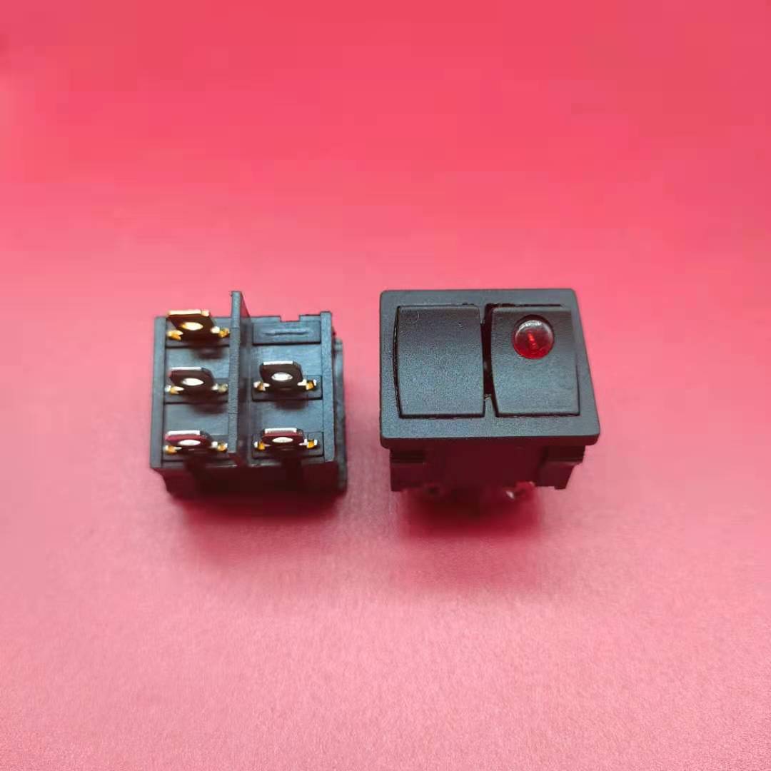 船型开关KCD4带猫眼船型开关三脚铜脚 大功率带灯翘板船型开关