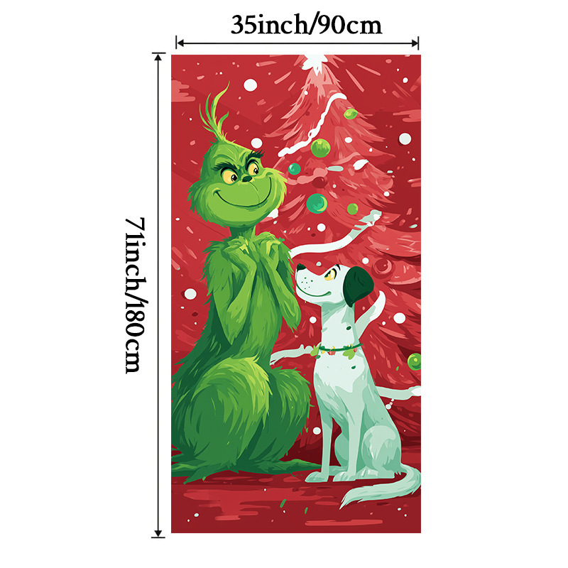 Lámparas de color de Navidad cubierta de tela decoración puerta de poliéster de alta densidad tela de fondo de Año Nuevo fiesta de puerta de entrada amueblado tapices